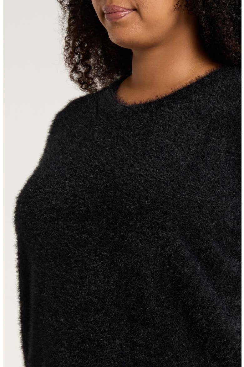 Textured Short Sleeve Sweater, Alternate, color, RICH BLACK