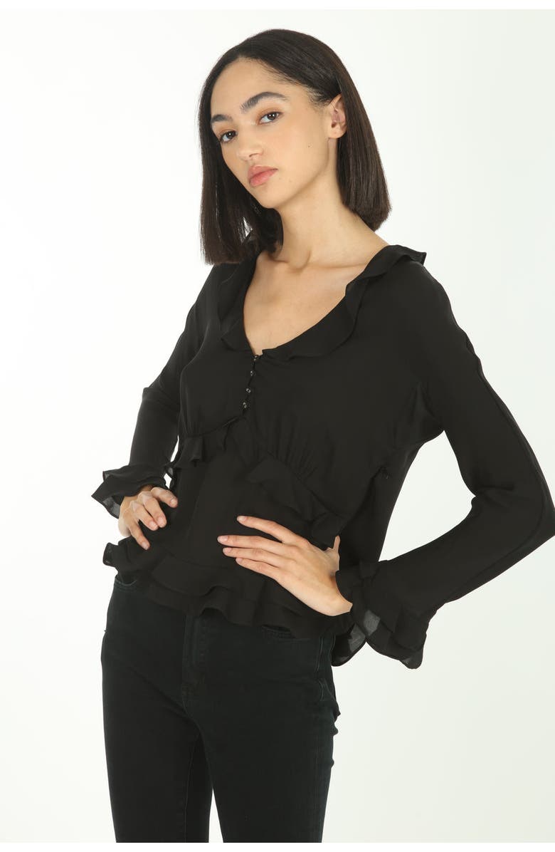 SECRET MISSION Sander Blouse, Alternate, color, Black