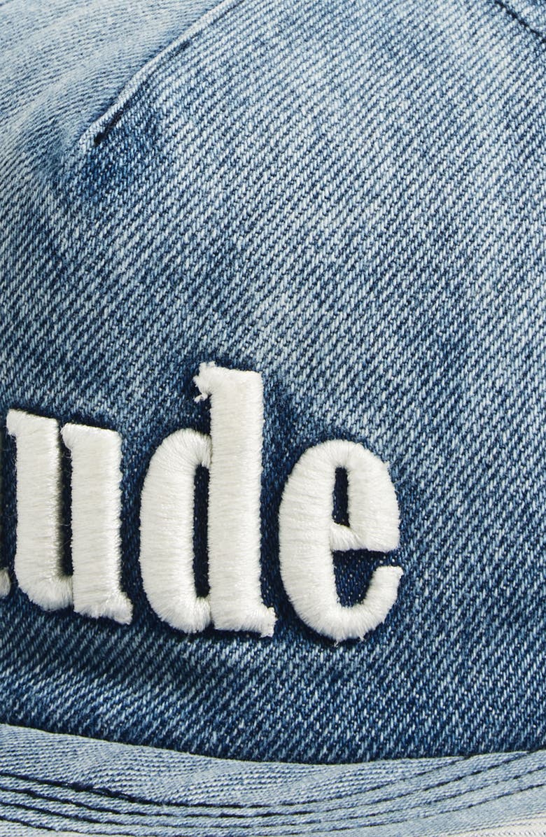Rhude Logo Denim Baseball Cap, Alternate, color, Oxford Indigo 3130