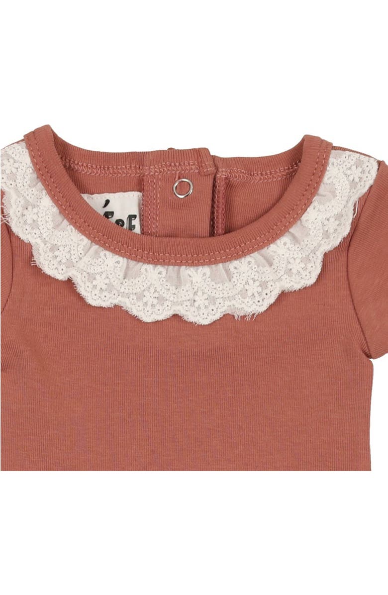 Manière Eyelet Collar T-Shirt & Shorts Set, Alternate, color, Rust
