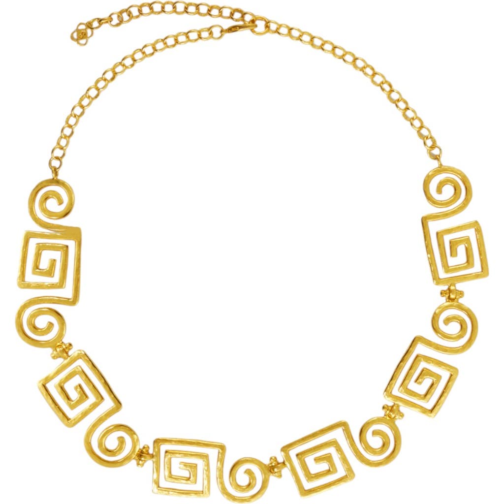 Ottoman Hands Megara Geometric Spiral Necklace In Gold