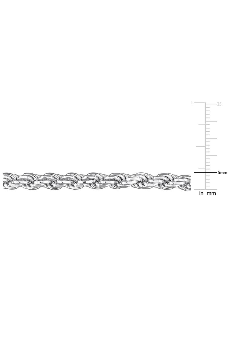 Diamond Cut Rope Chain Bracelet, Alternate, color, SILVER