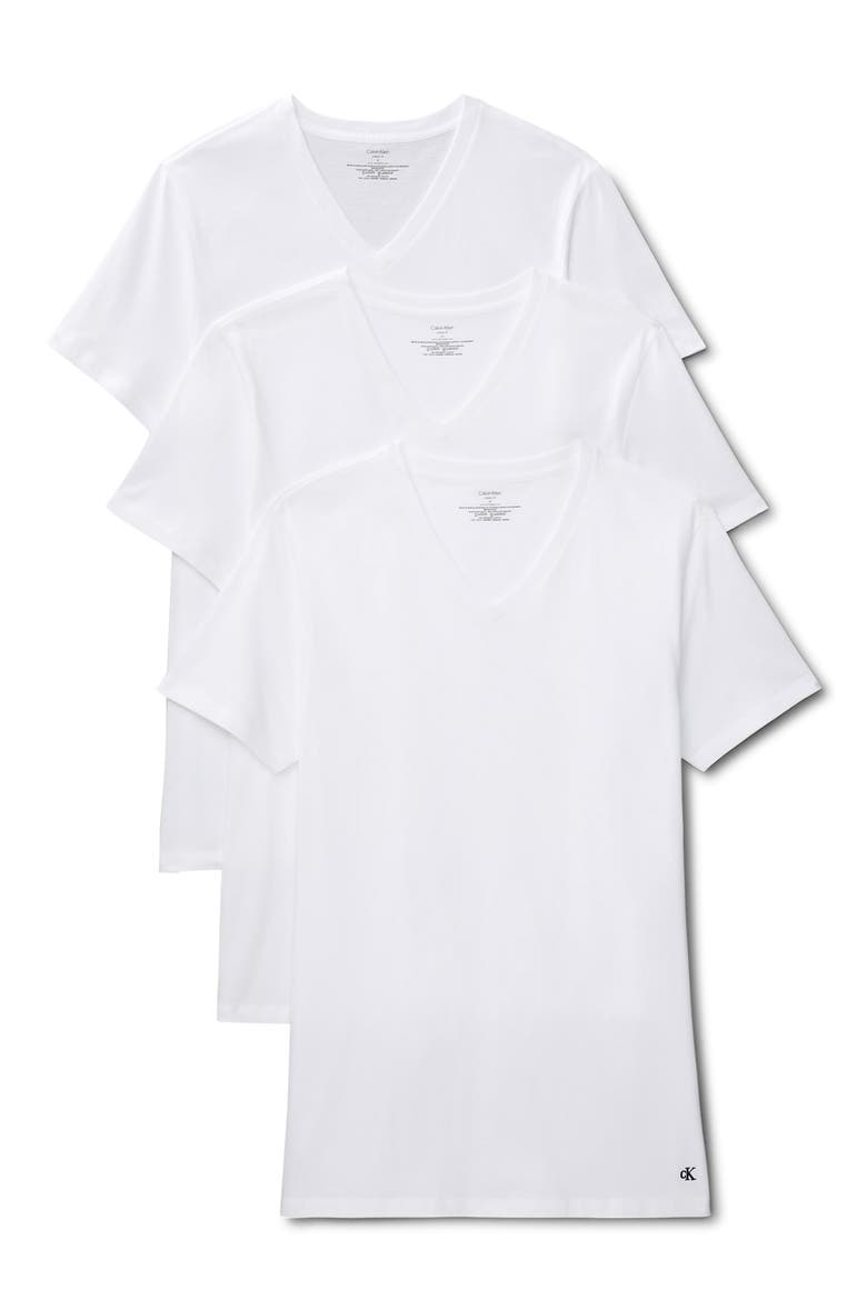 3-Pack Classic Cotton V-Neck T-Shirts, Alternate, color, WHITE/WHITE