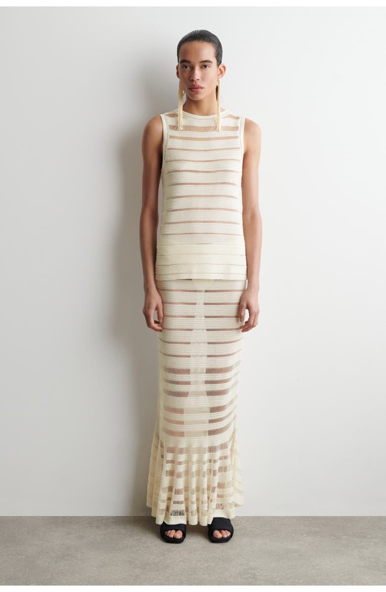 COS Ladder-stitch Knitted Top, Alternate, color, Cream
