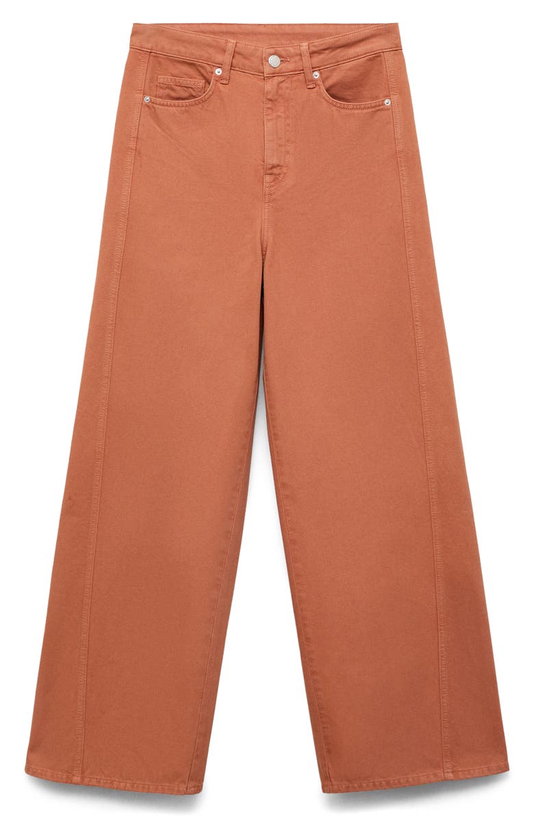 MANGO Mid Rise Baggy Ultra Wide Leg Jeans, Alternate, color, Burnt Orange