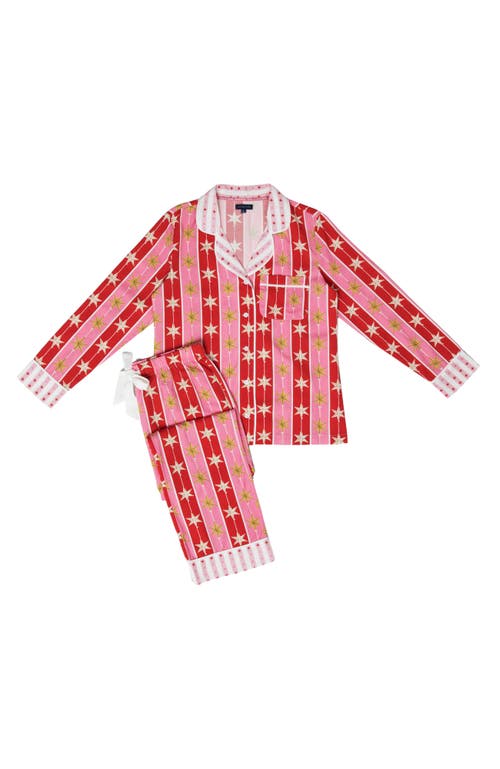 Katie Kime Tree Topper Long Sleeve Pajama Pants Set In Red