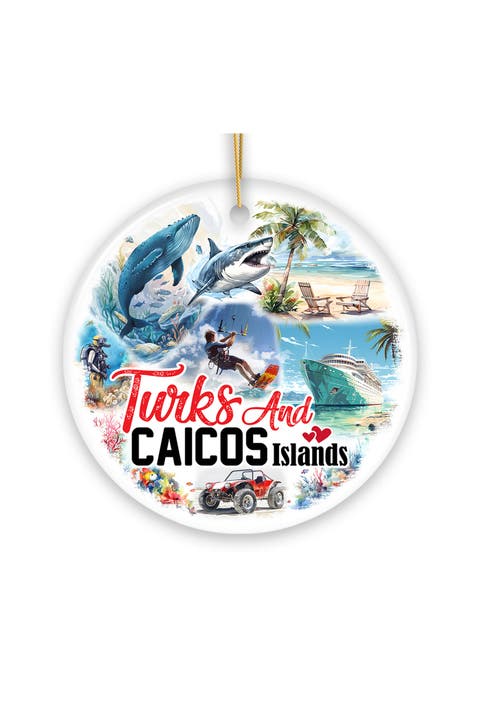 Turks And Caicos Islands Beach Paradise Round Ornament