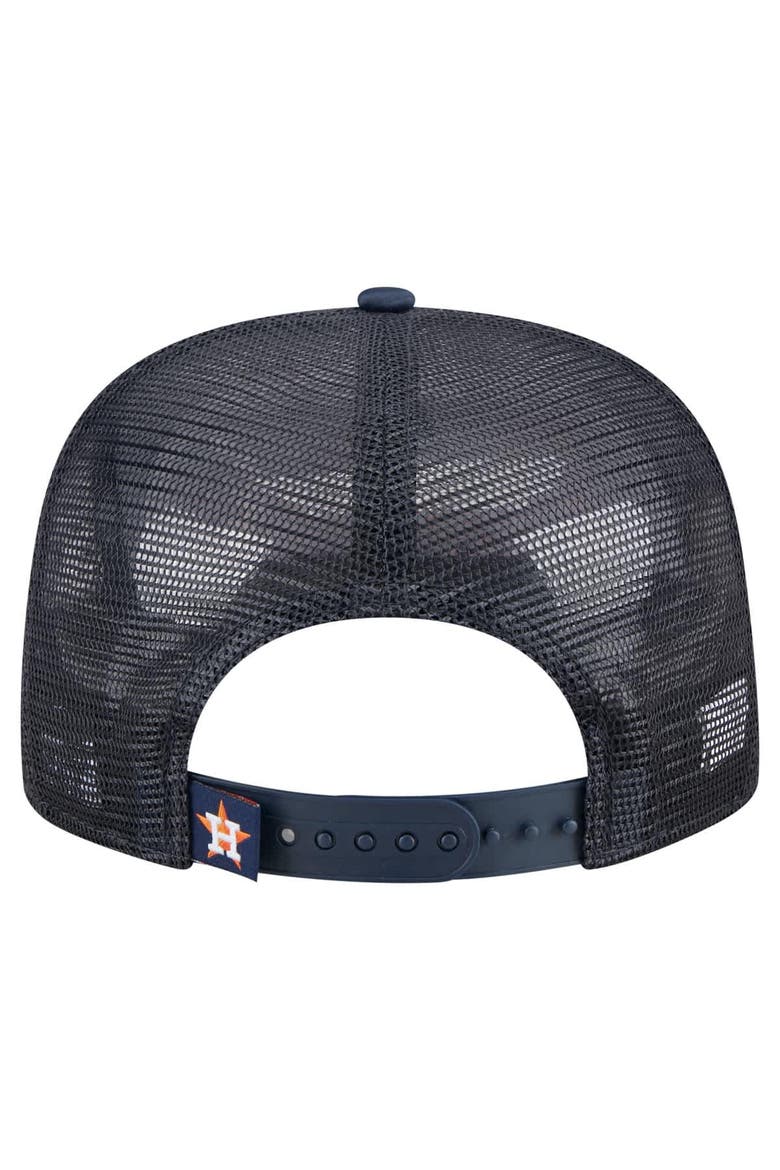 Men's New Era Navy Houston Astros Retro Satin Script Golfer Adjustable Hat, Alternate, color, Navy