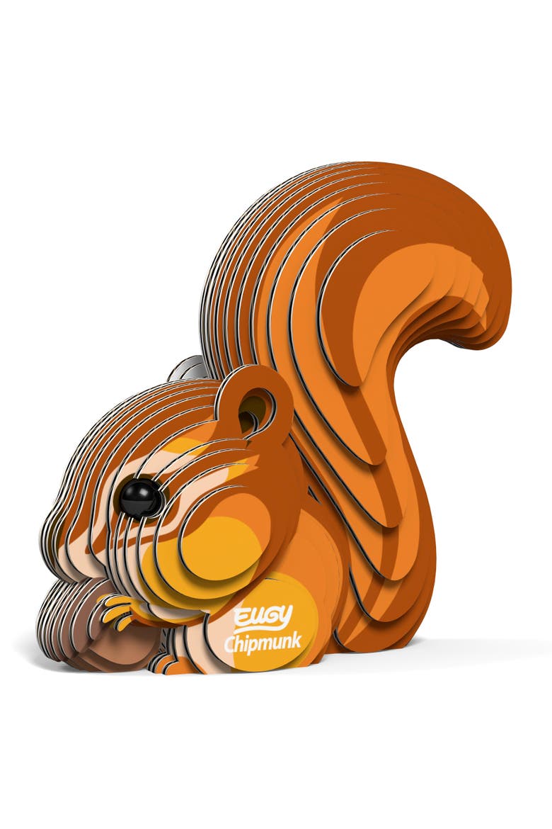 Chipmunk 3D Puzzle, Alternate, color, No Color