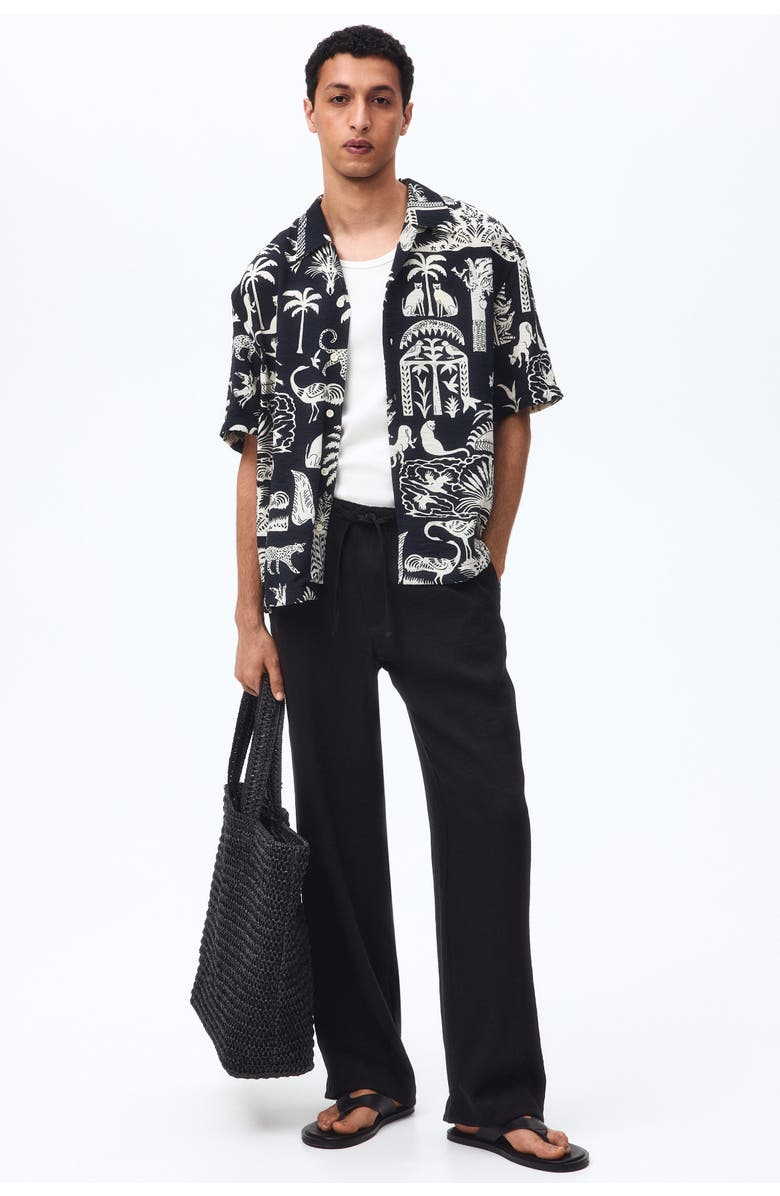 H&M Relaxed Fit Trousers, Main, color, Black