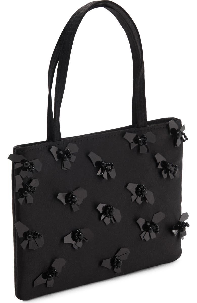 MANGO Flower Appliqué Top Handle Bag, Alternate, color,