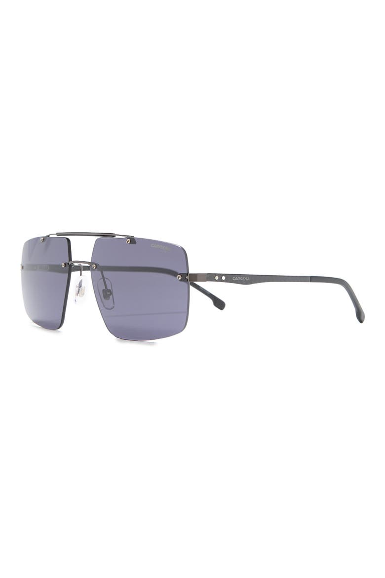 61mm Rectangle Sunglasses, Alternate, color, DKRUT BLK / GREY