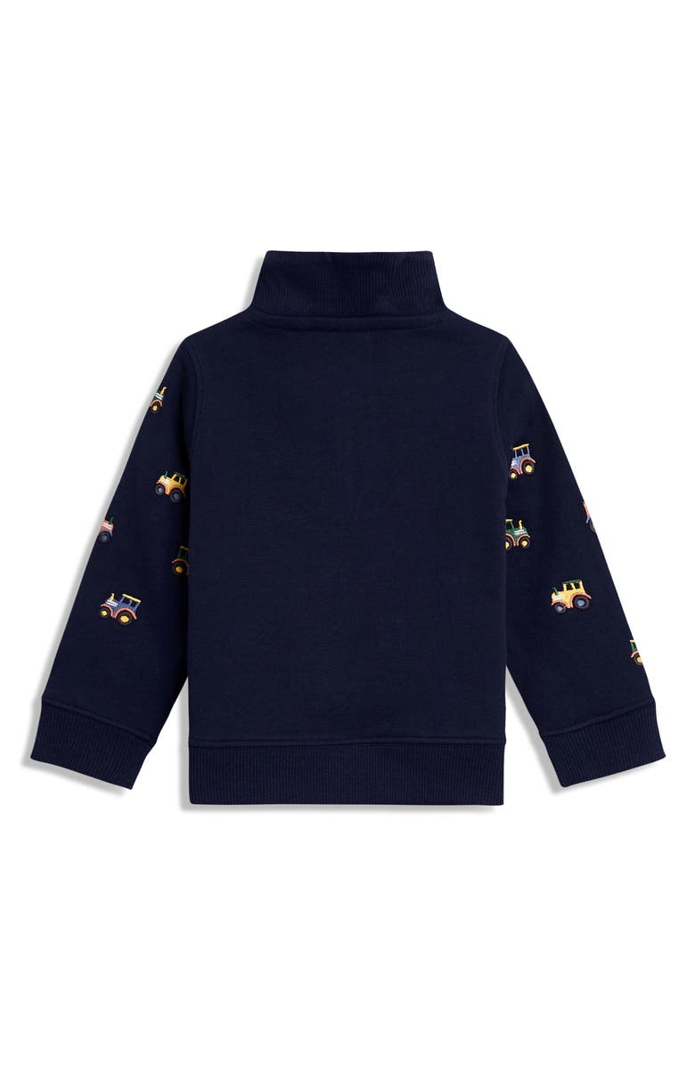JOJO MAMAN BEBE Kid's Tractor Half Zip Cotton Sweatshirt & Joggers Set, Alternate, color, Navy
