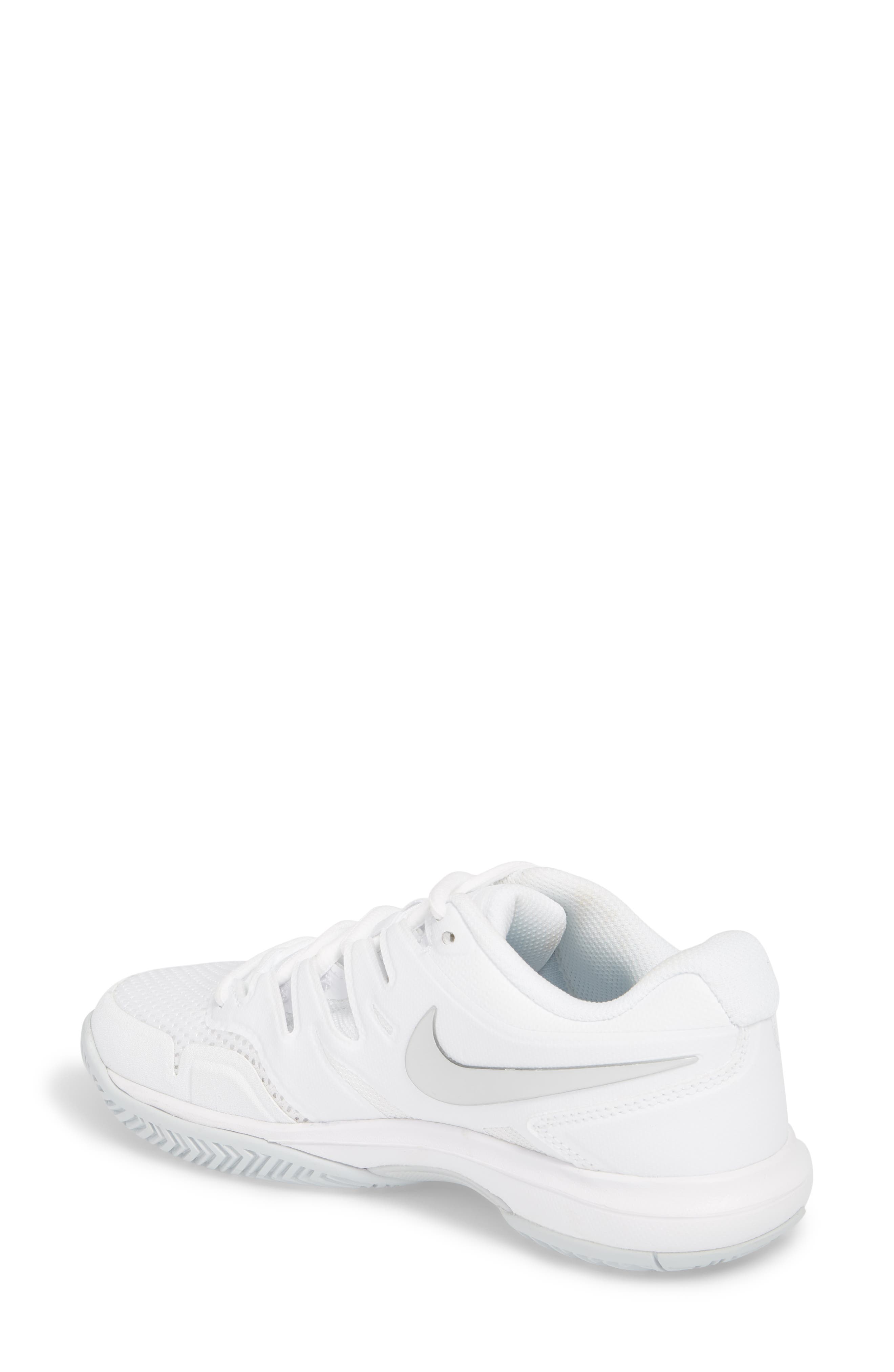 Nike Air Zoom Prestige HC Tennis Shoe, Alternate, color, White/ Metallic Silver