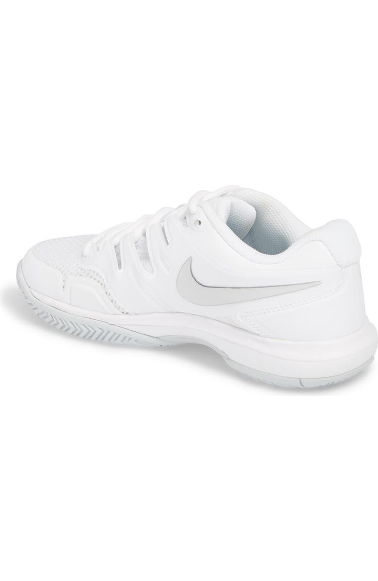 Nike Air Zoom Prestige HC Tennis Shoe, Alternate, color, White/ Metallic Silver