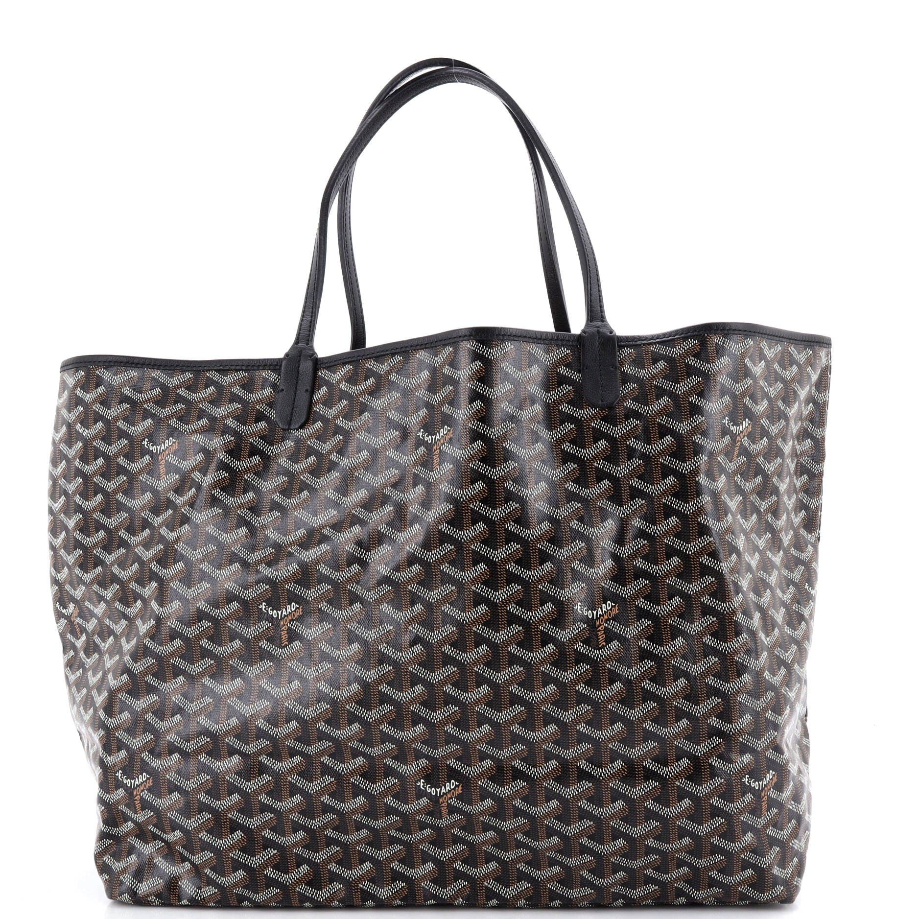 Pre-Owned Goyard Saint Louis Tote Coated Canvas GM, Main, color, Black