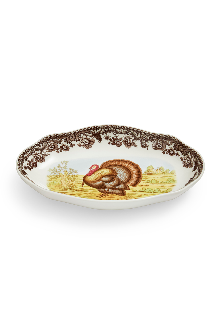 Woodland Turkey 8.5" Pickle Dish, Alternate, color, Brown