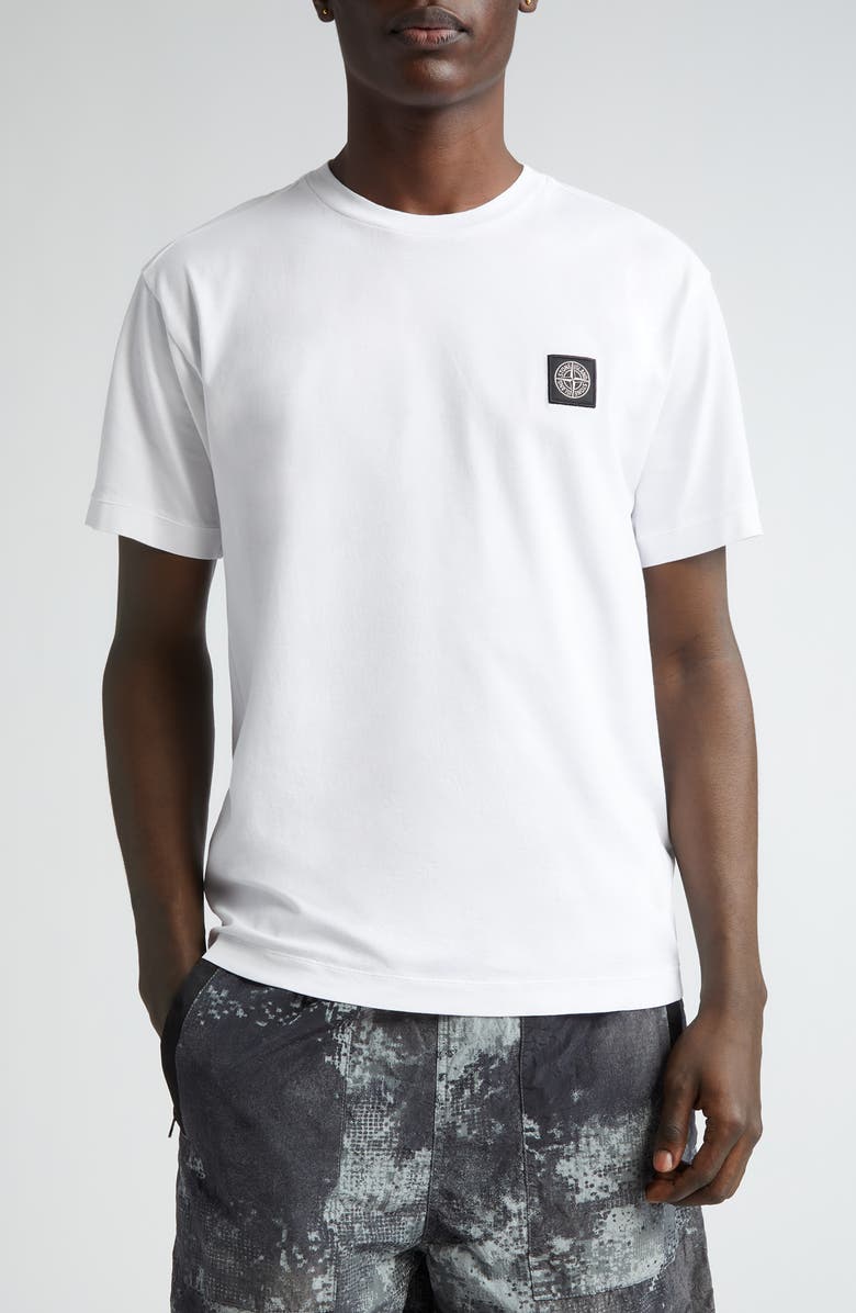 Stone Island Garment Dyed Cotton Jersey T-Shirt, Main, color, White