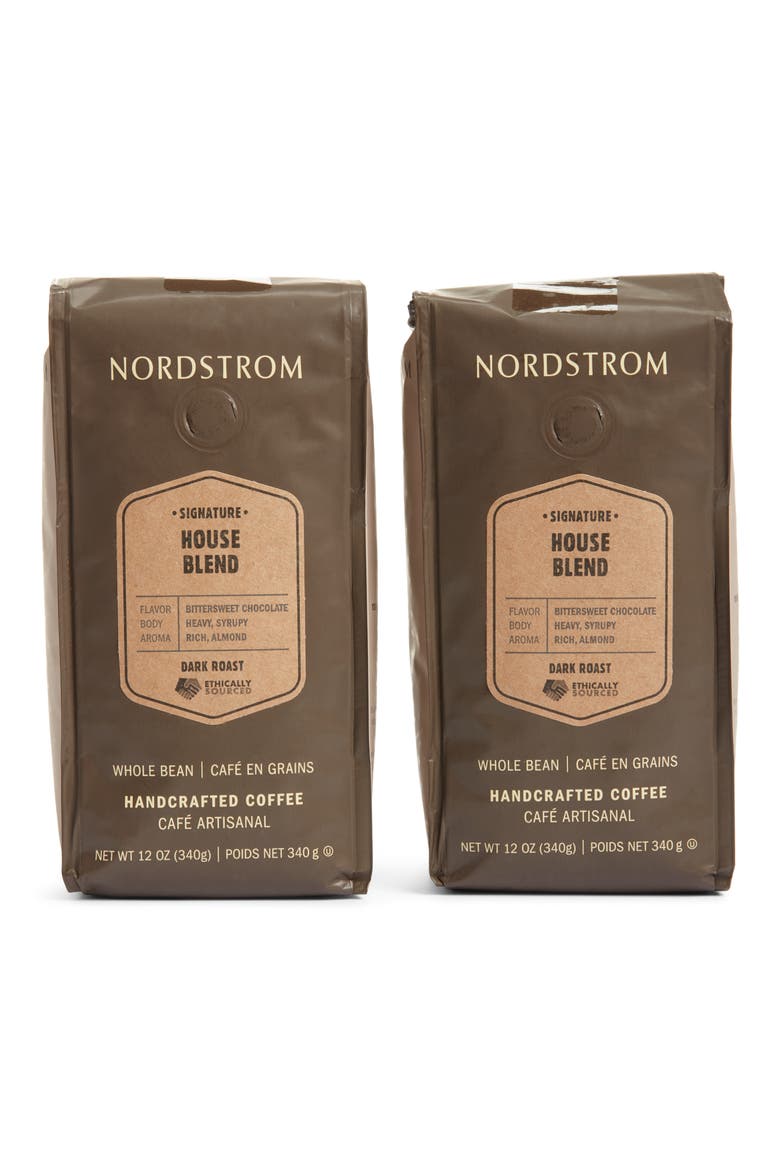 Ethically Sourced House Blend 2-Pack Whole Bean Coffee, Main, color, BROWN