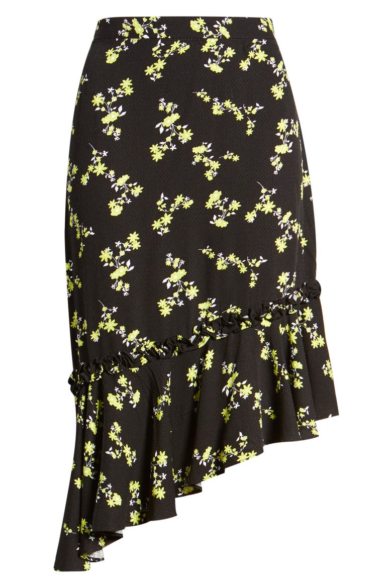 Asymmetrical Skirt, Alternate, color, BLACK LILY LACE
