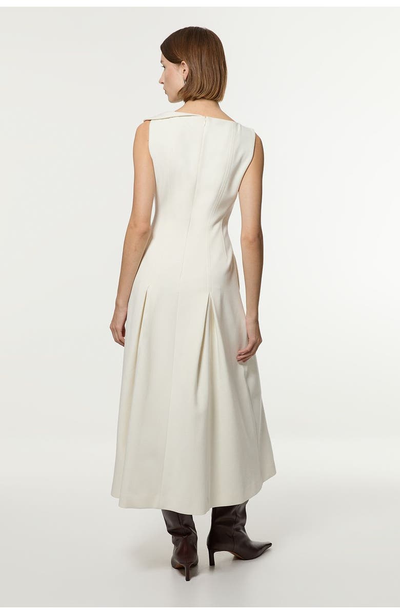 Karen Millen Asymmetric Neck Tailored Dress, Alternate, color, Ivory