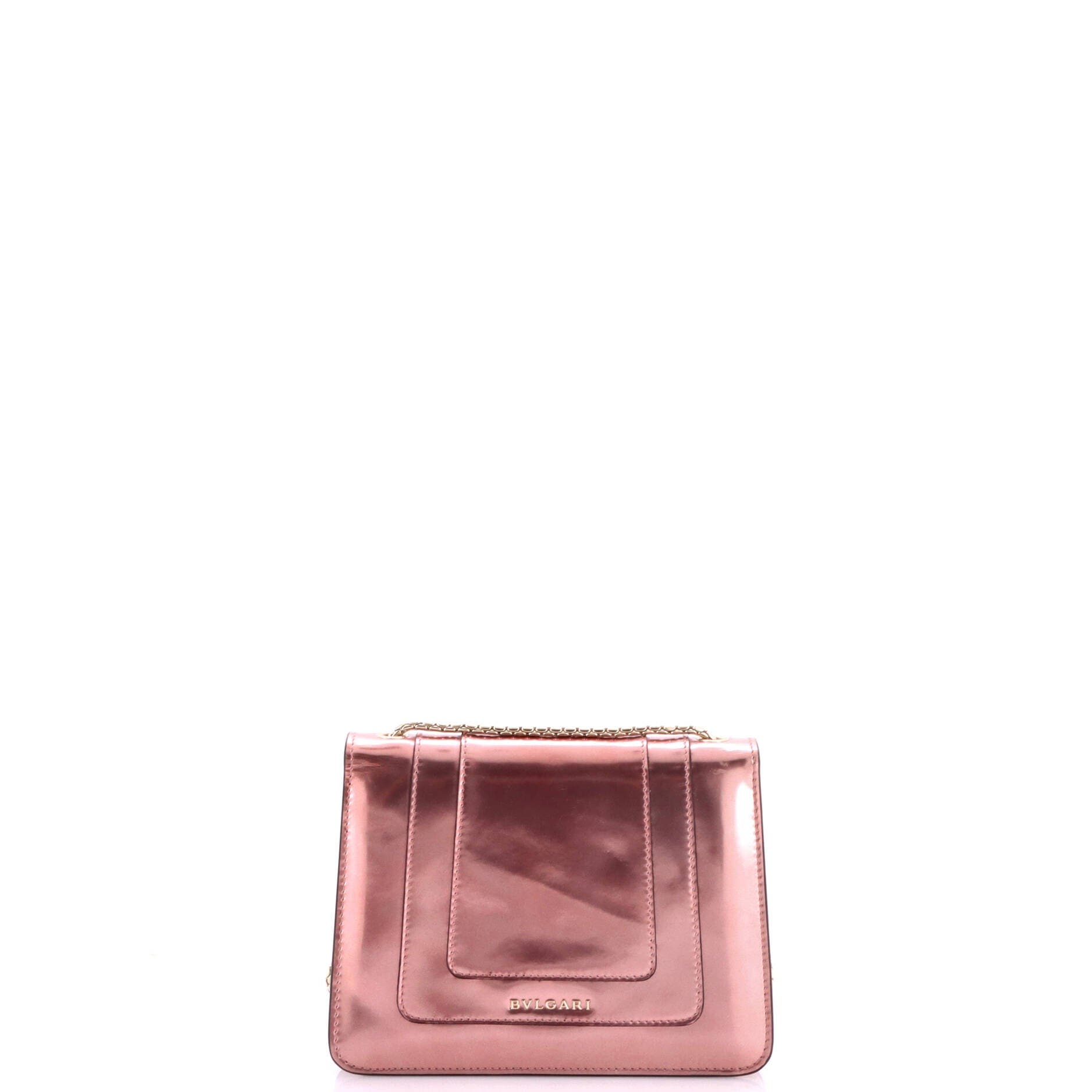 Serpenti Forever Square Shoulder Bag Metallic Leather Small, Alternate, color, Metallic Silver