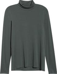 Eileen Fisher Turtleneck Stretch Organic Cotton Blend Top