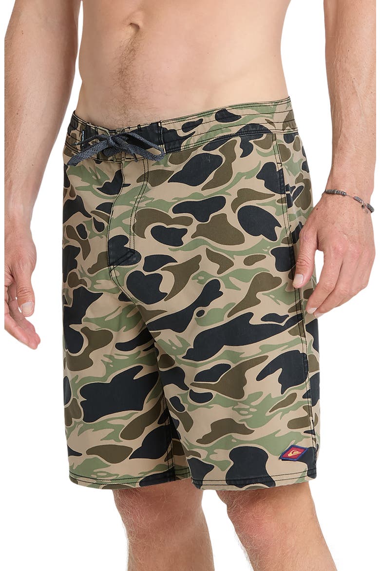 Saltwater Camouflage Print Board Shorts, Alternate, color, GRAPE LEAF