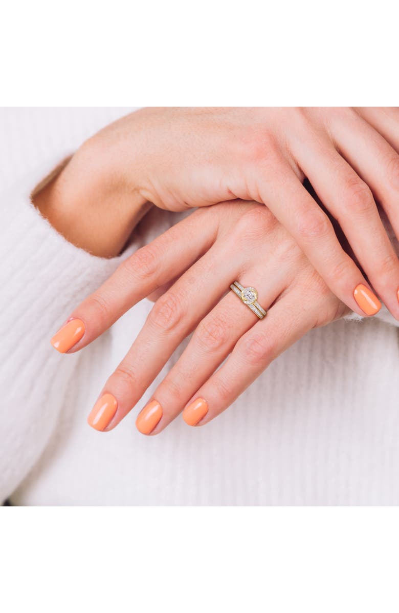 Julianna B. Diamond Swirl Halo Bridal Ring Set 14k, Alternate, color, 14K Yellow Gold