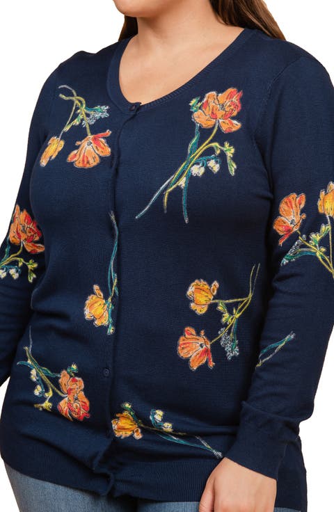 Daniel Rainn Front Button Cardigan (Plus Size)