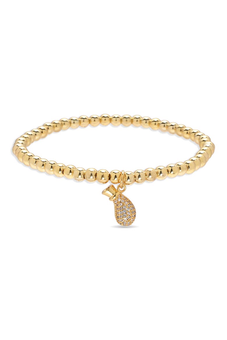 Pineapple Beaded Stretch Bracelet, Alternate, color, GOLD