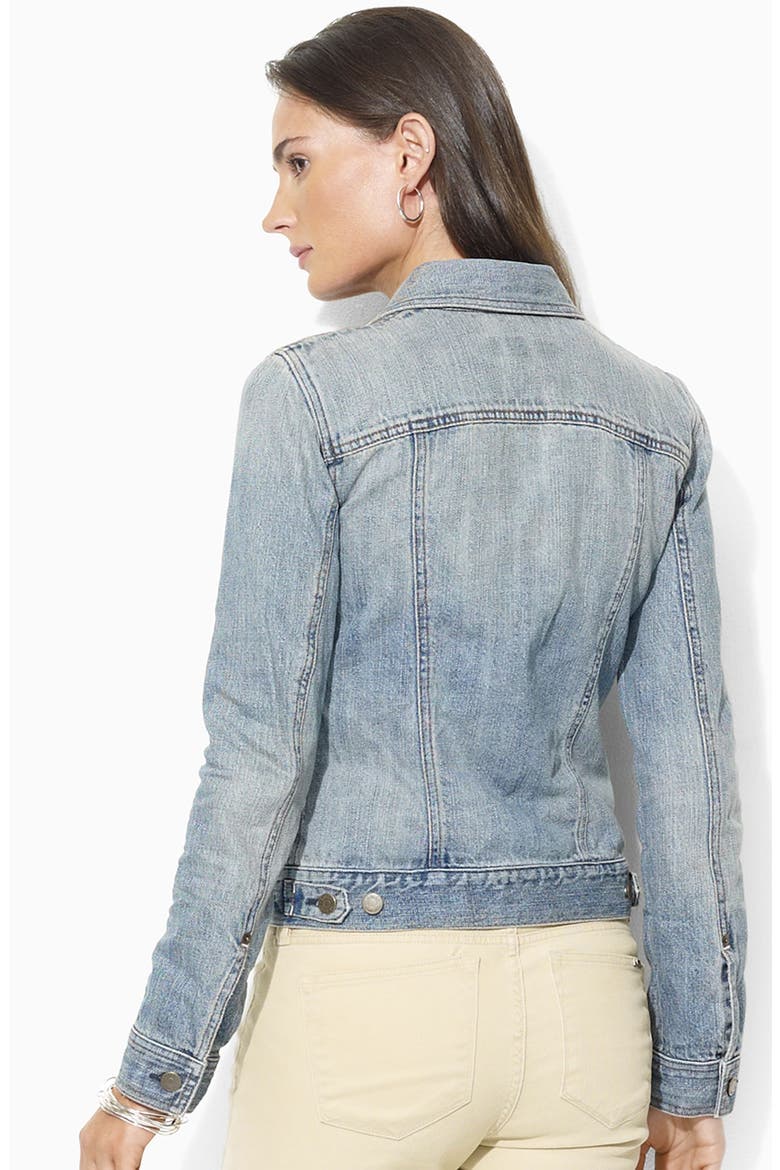 Lauren by Ralph Lauren Denim Jacket, Alternate, color, DESERT WASH
