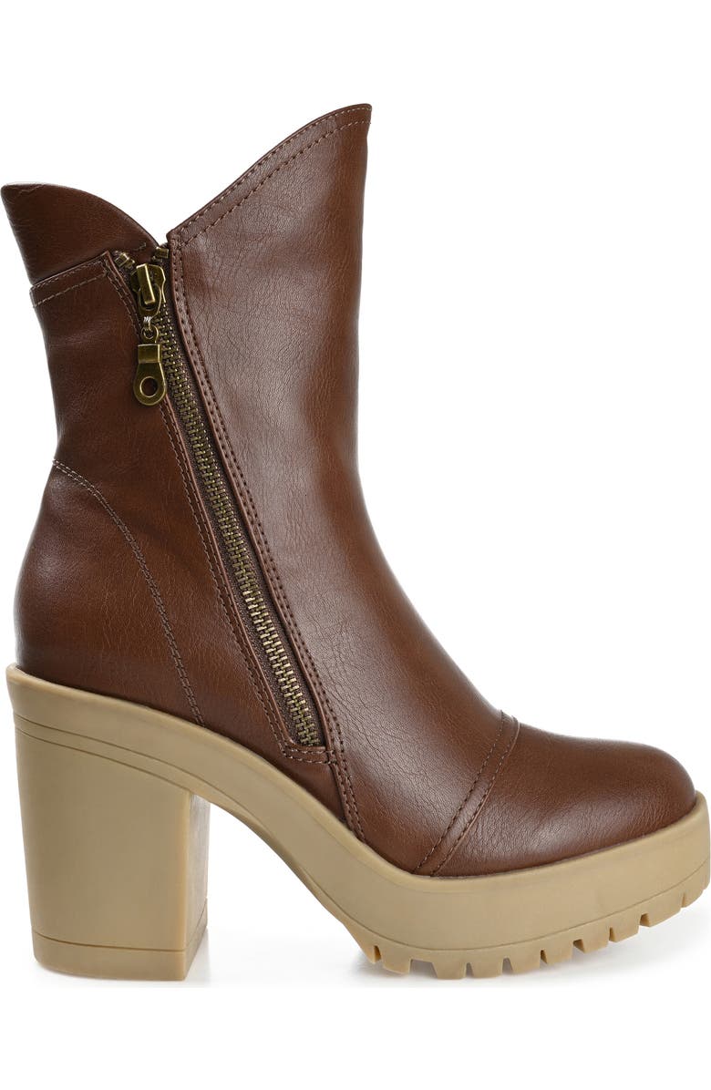 Journee Collection Jaquie Lug Sole Bootie, Alternate, color, Brown