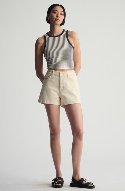Brooklyn Industries Outher Space Stripe Rib Stretch Cotton Crop Tank