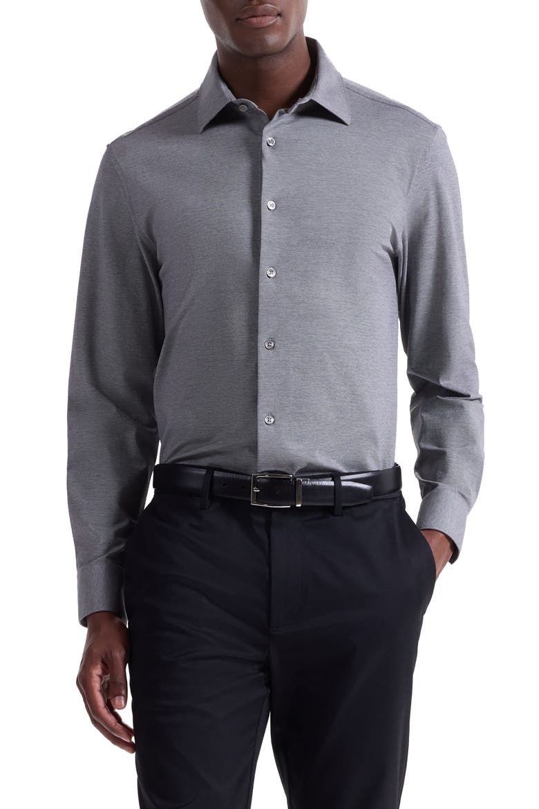 James OoohCotton® Button-Up Shirt, Main, color, BLACK