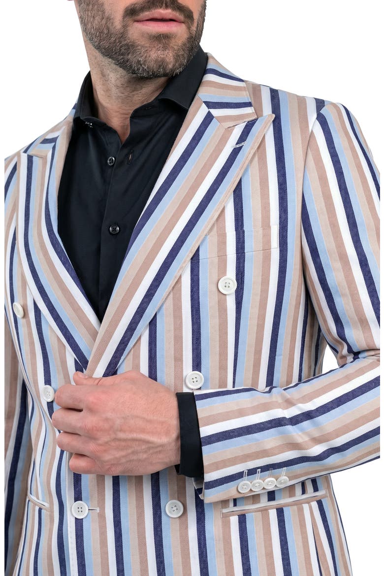 Socrate Striped Double Breasted Sport Coat, Alternate, color, MULTI