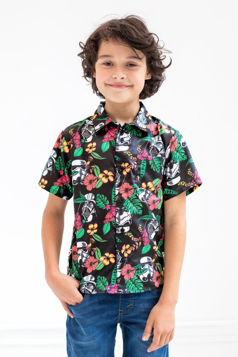 Short Sleeve Button Down Shirt, Alternate, color, Black