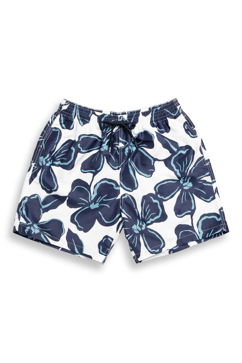 Broadford Floral Swim Trunks, Alternate, color, MARINE