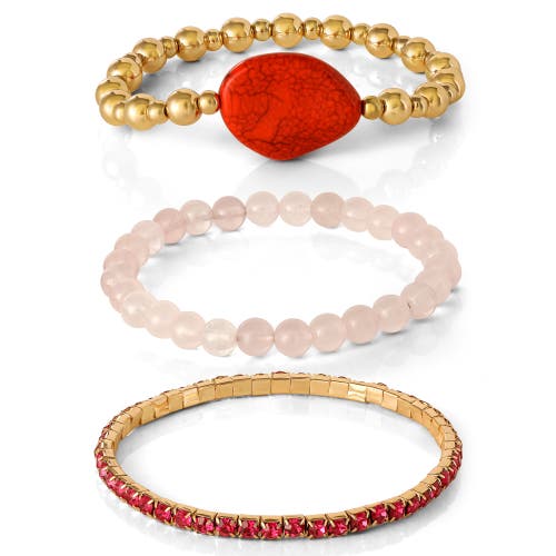 Jessica Simpson 3-piece Beaded Stretch Bracelet Set