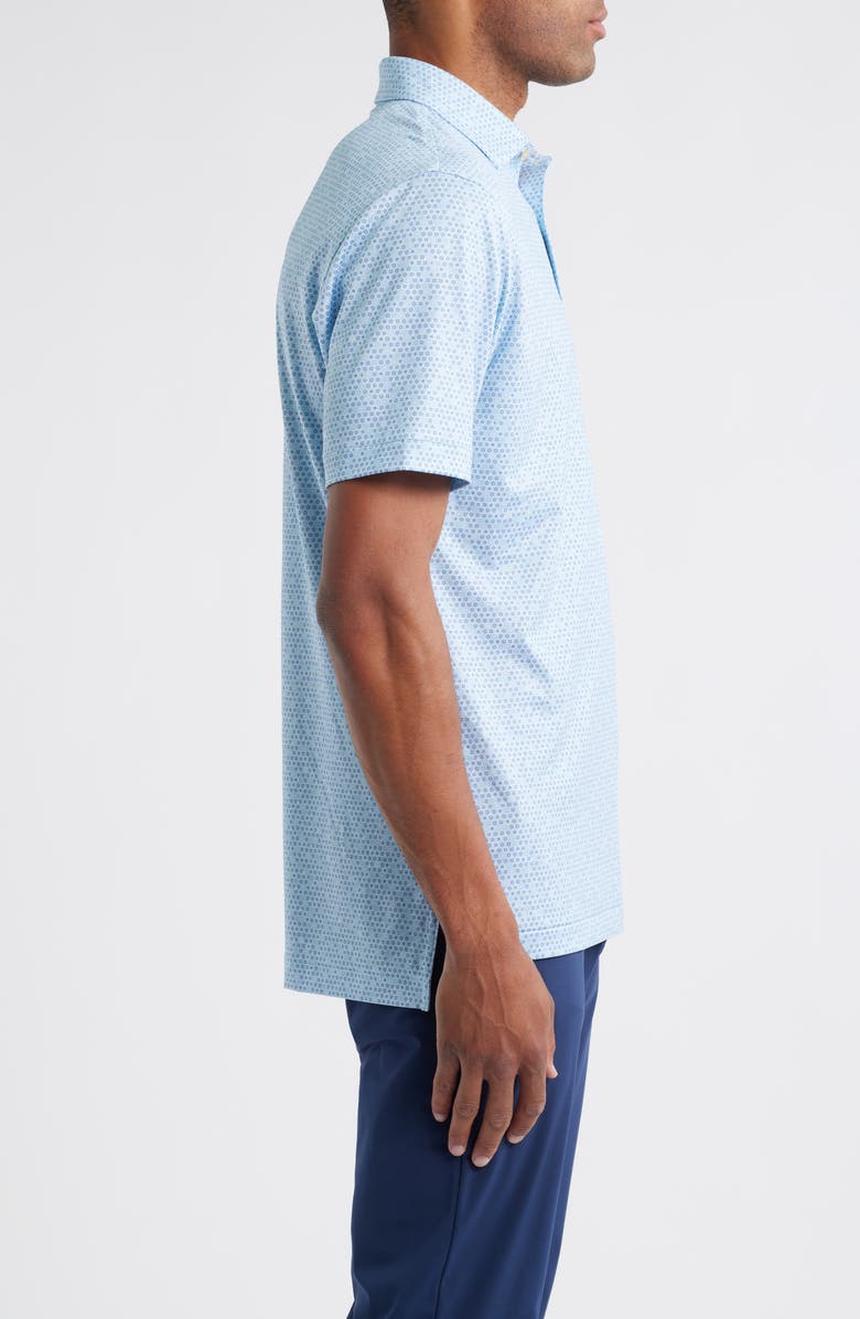 Peter Millar Ferdinand Geo Print Performance Jersey Polo, Alternate, color, Sky