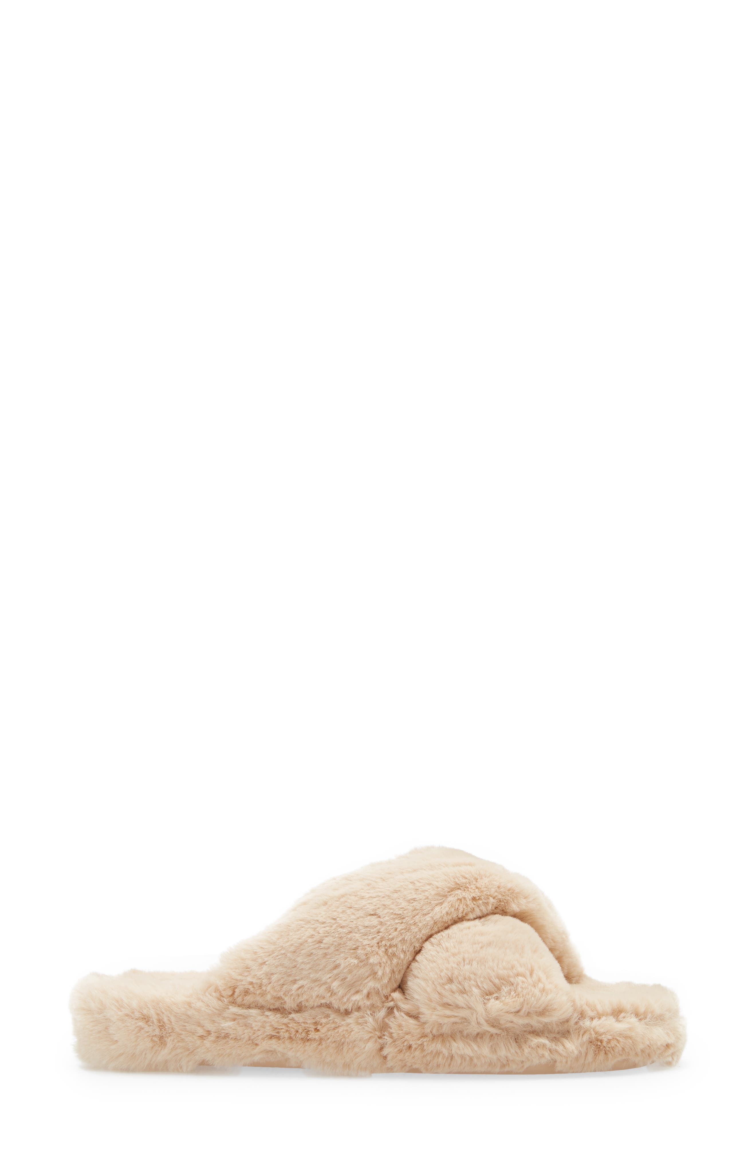 Lopply Faux Fur Slipper, Alternate, color, NATURAL WOVEN UNWASHED