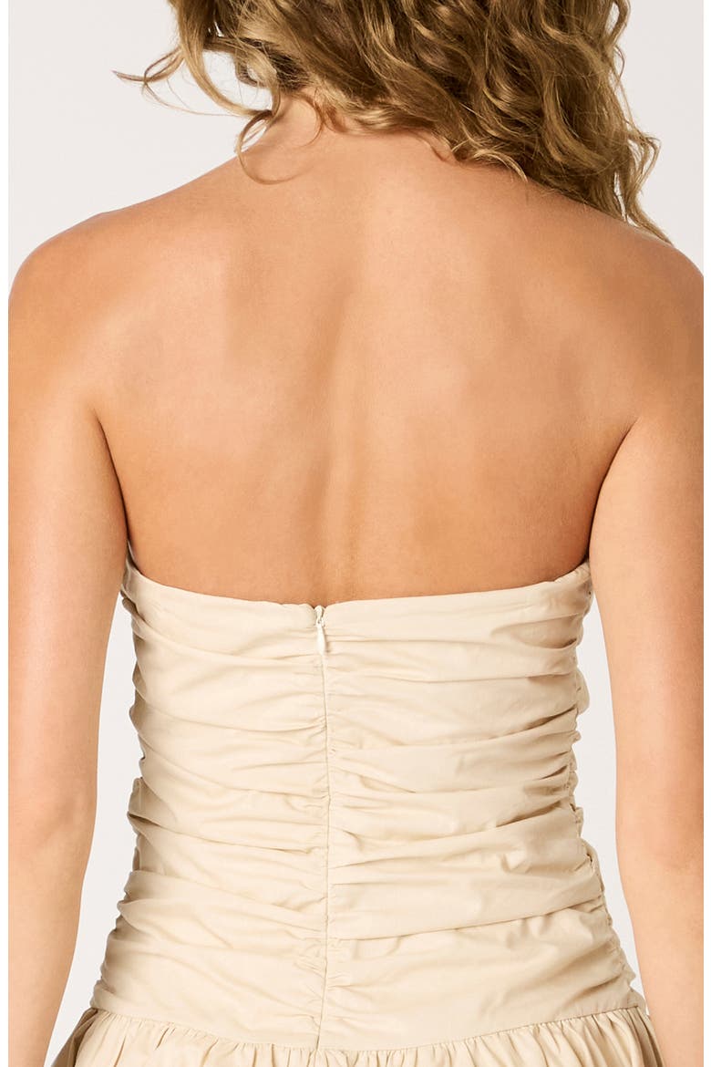 Currant Strapless Cotton Minidress, Alternate, color, STONE
