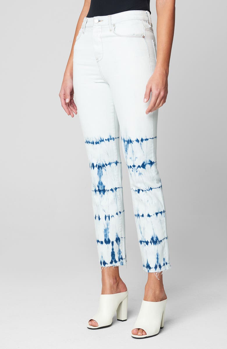 BLANKNYC The Madison Tie Dye Stripe Raw Hem Ankle Skinny Jeans, Alternate, color,