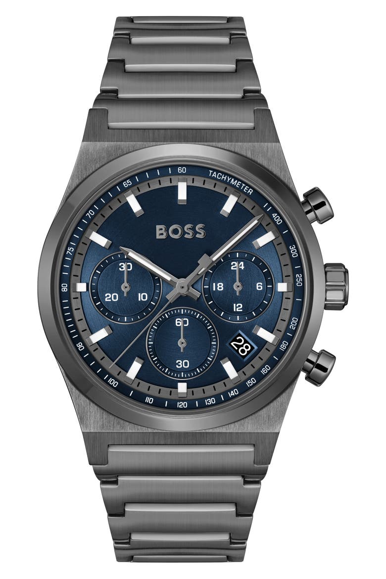 Candor Chronograph Bracelet Watch, 41mm, Main, color, BLUE