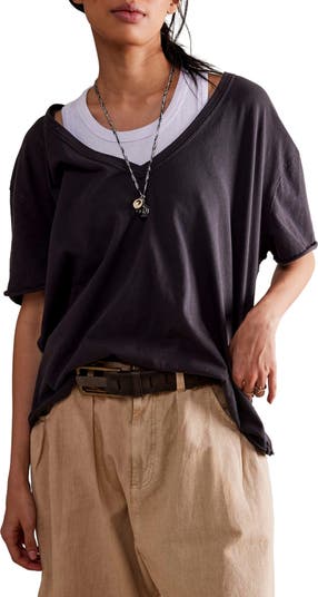 Nina V-Neck Tee | Black Nina V-Neck Tee | Black