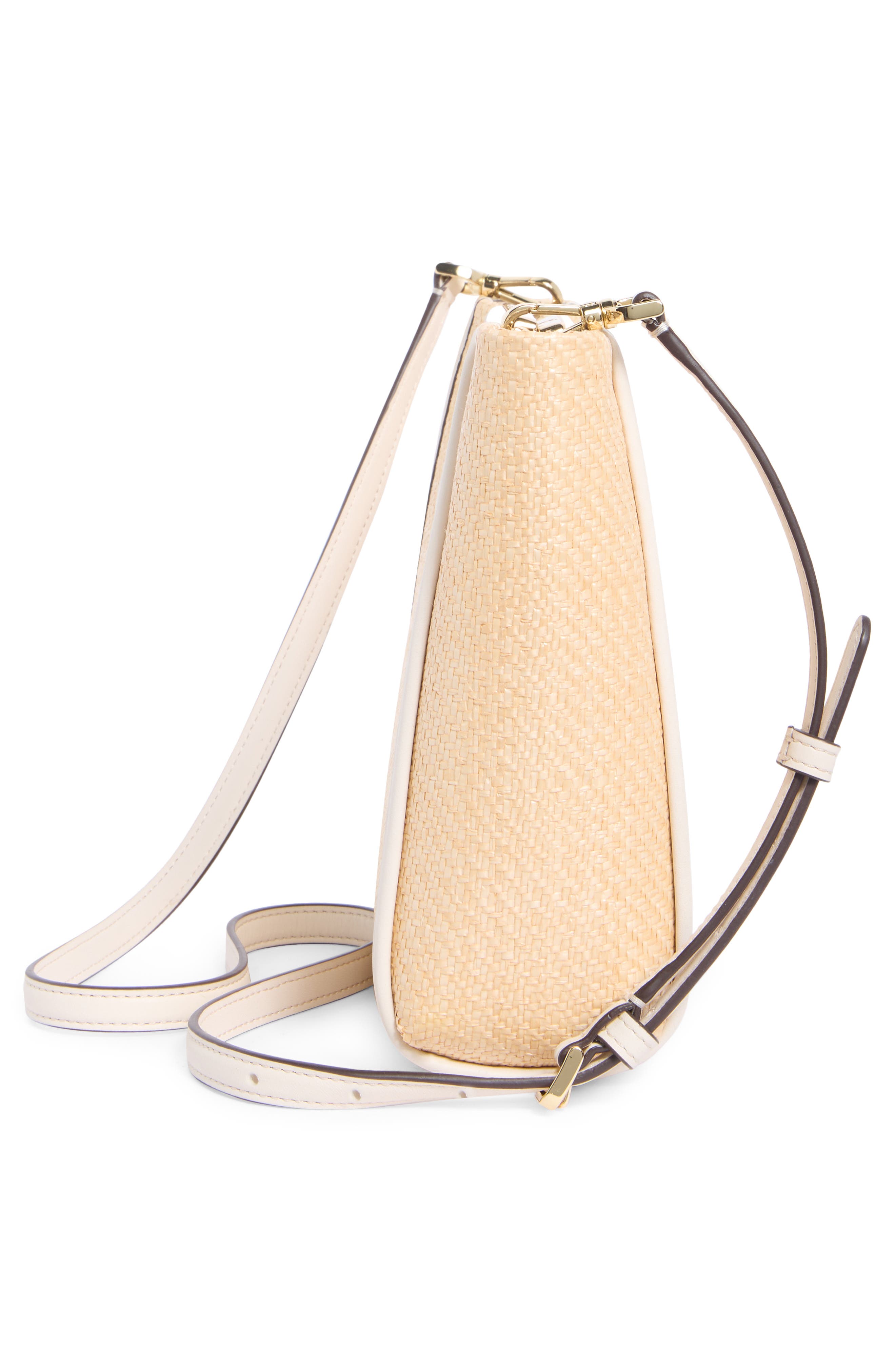 Kate Spade New York alexia straw crossbody clutch, Alternate, color, Parchment Multi