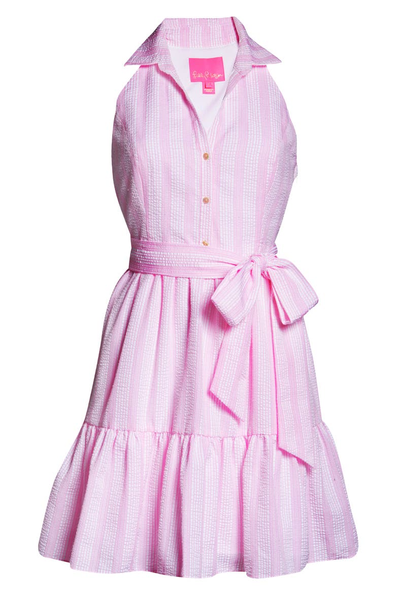 Trisha Stretch Mini Shirtdress, Alternate, color, MANDEVILLA