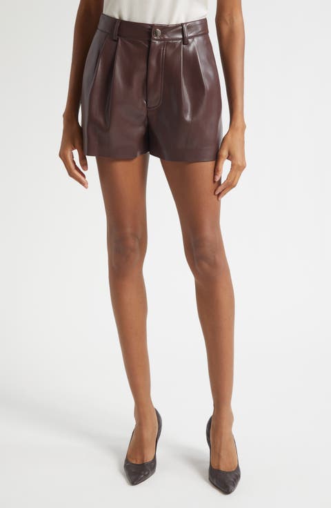 Conry High Waist Faux Leather Shorts