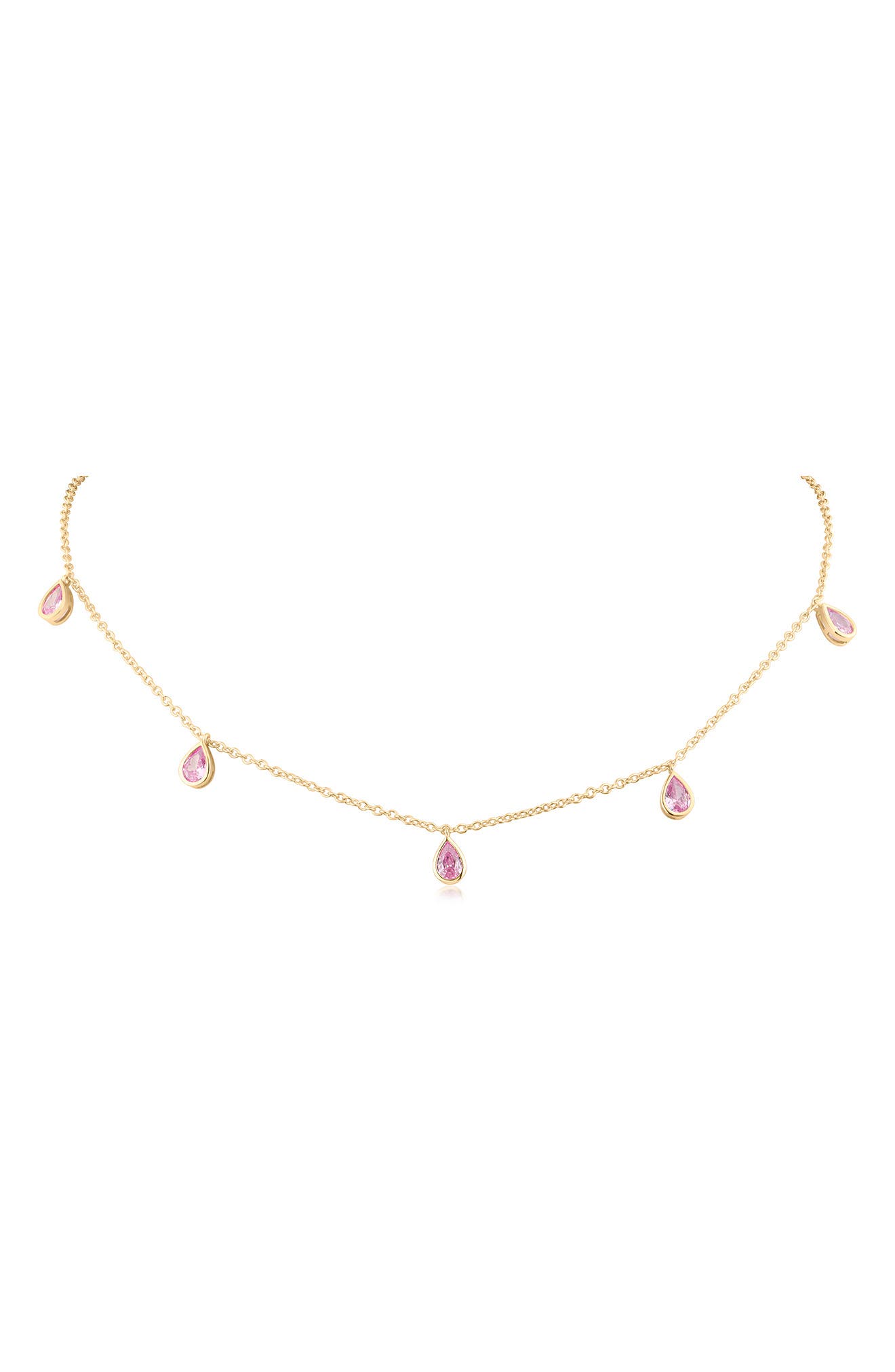 CZ by Kenneth Jay Lane Pear Cut Cubic Zirconia Charm Necklace