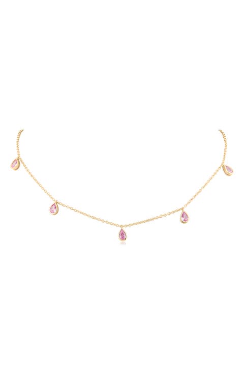 Pear Cut Cubic Zirconia Charm Necklace